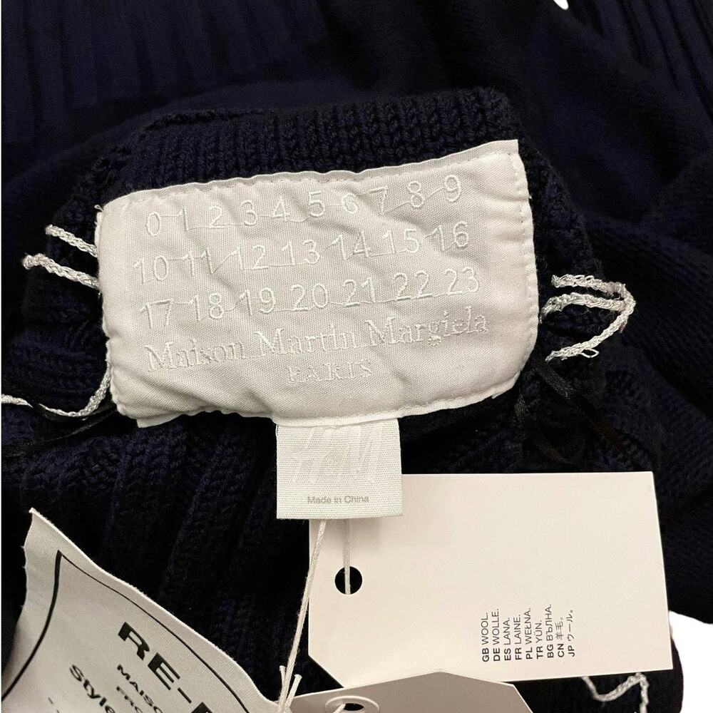 NWT!! Maison Martin Margiela H&M Navy Merino Wool Darted Sweater Dress Size Sz S - Picture 11 of 12